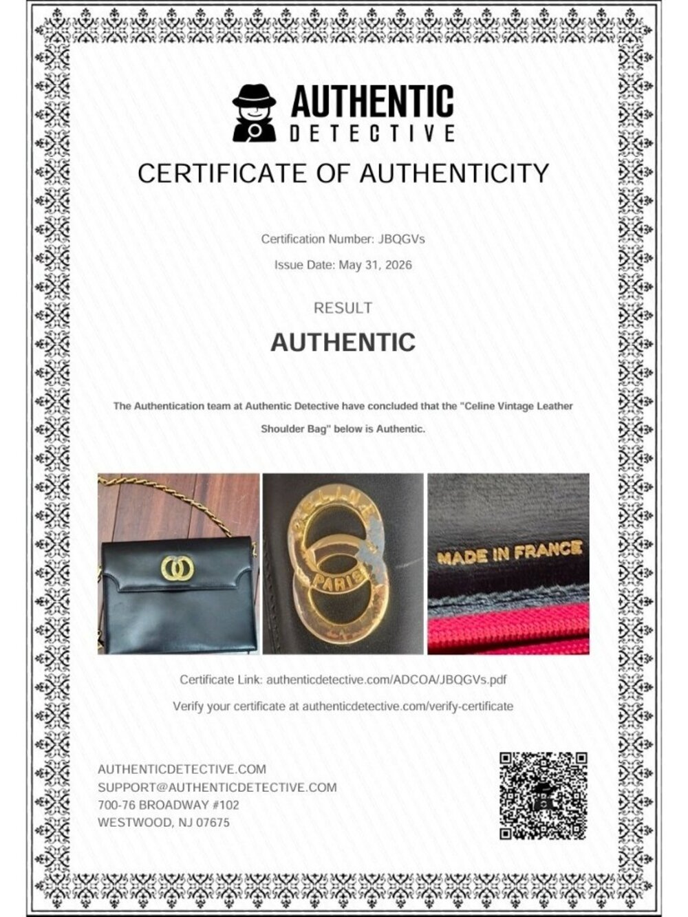 Vintage Celine Paris Black Leather Chain Shoulder Bag France Gold Hardware Rare - Picture 4 of 16
